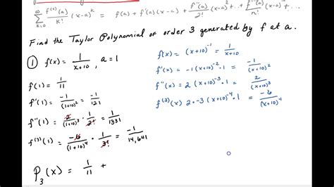 Find a third order Taylor Polynomial - YouTube