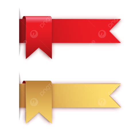 Title Ribbon Banner Vector Hd PNG Images, Golden And Red Ribbons Banner Label Title With Double ...