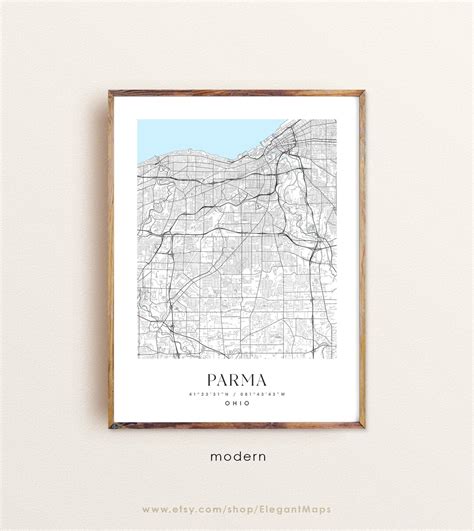 Parma Ohio Map Parma OH Map Parma City Print Parma Poster - Etsy UK