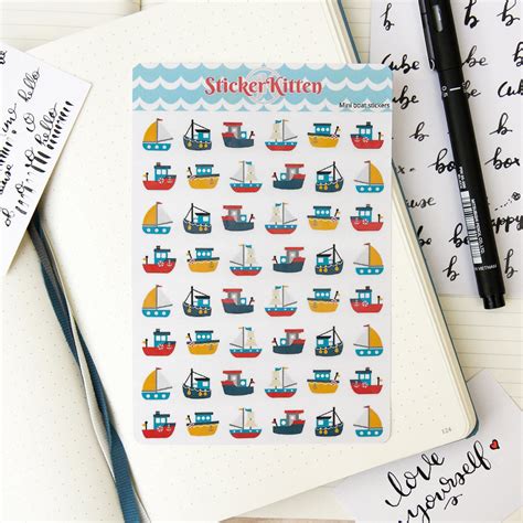 Boat Stickers Mini Boats and Ships Planner Stickers by - Etsy