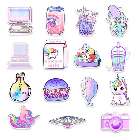 Kawaii Sticker Pack 50 pc Aesthetic stickers Hydroflask | Etsy