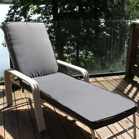 Sunnydaze Indoor/Outdoor Patio Chaise Lounge Cushion - Weather- and Water-Resistant Replacement ...