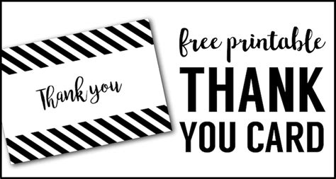 Free Thank You Cards Print {Free Printable Black and White Thank You Card} | Paper Trail Design