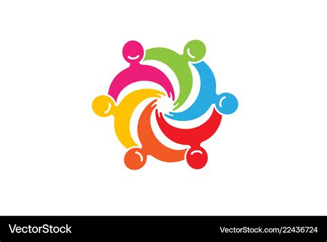 Colorful people group team logo Royalty Free Vector Image