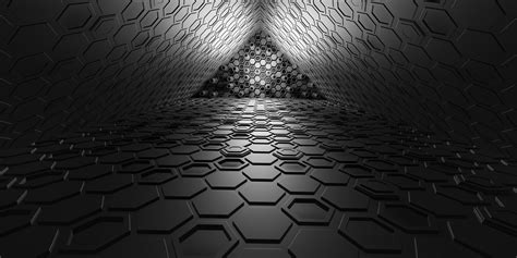 hexagon texture light tunnel corridor technology modern futuristic ...