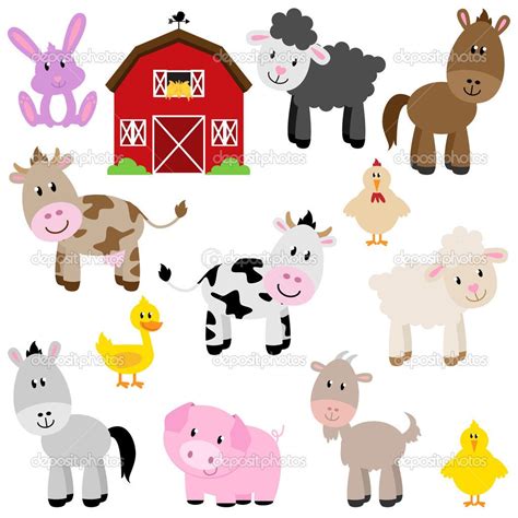 Descargar - Colección de vectores de animales de granja de dibujos animados lindo y g ...