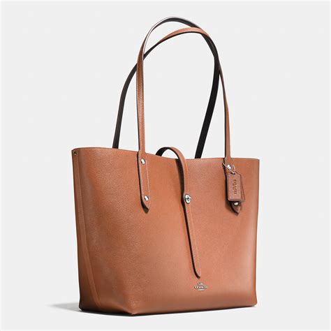 Coach Market Tote In Refined Pebble Leather in Metallic | Lyst