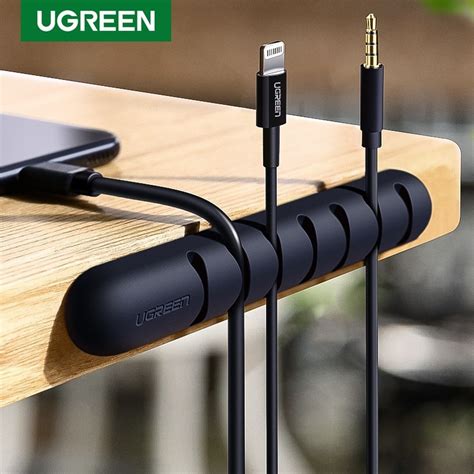 Ugreen Cable Organizer Silicone USB Cable Winder Flexible Cable Management Clips Cable Holder ...