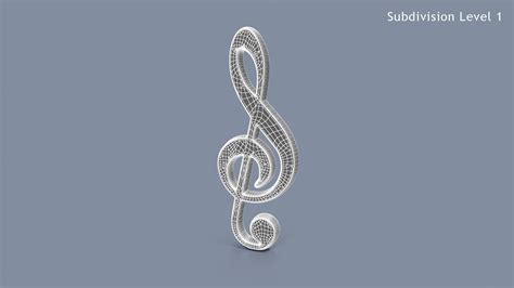 Treble Clef Music Symbol Gold Model - TurboSquid 2060781