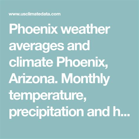 Phoenix weather averages and climate Phoenix, Arizona. Monthly temperature, precipitation and ...