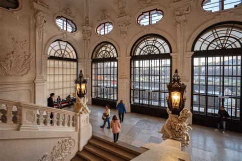 The Interior of the Staircase Hall in the Belvedere Palace. Vienna ...