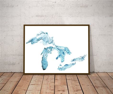 Great Lakes Print Great Lakes Poster Maps of Great Lakes - Etsy Canada ...