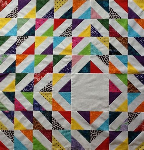 Multi Colored Signature Block Quilt Unfinished size is 44" by 44". Could add a border. The white ...