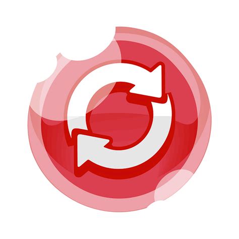 Round red refresh button icon. Free download transparent .PNG | Creazilla