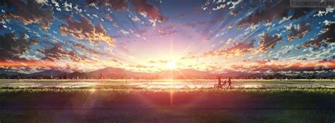 Anime Original Sunset Walk Facebook Cover Photo