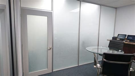 Frosted Glass Vinyl Partition In Office| Frosted Glass Office Door