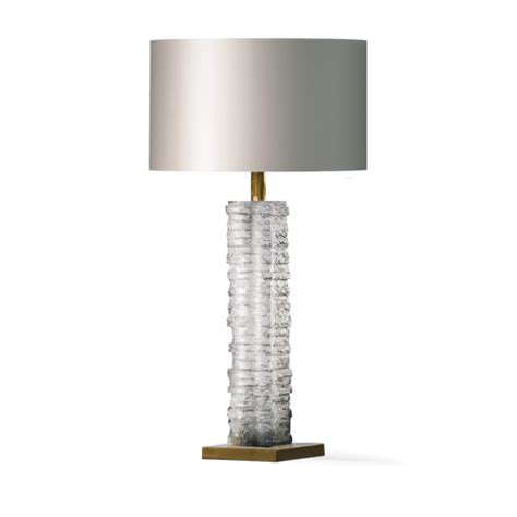 GLB17, Crystal Strata Column Lamp - Clear with Antiqued Brass collar | Table lamp, Lamp, Table ...