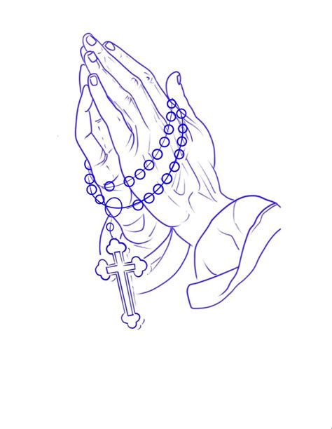 Praying Hands Tattoo Outline