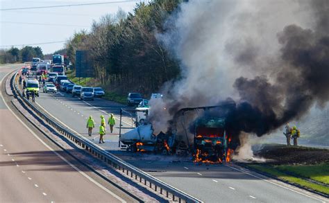 Smoke seen across Fife after lorries burst into flames on A92