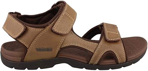 Vionic Mens Gerrit Sandal Brown Leather Sandals 12 UK: Amazon.co.uk ...