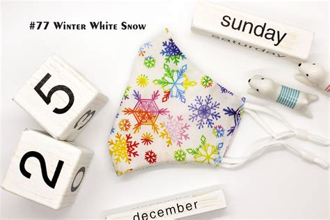 Winter White Snow / Christmas Face Mask / Winter Face Mask / - Etsy