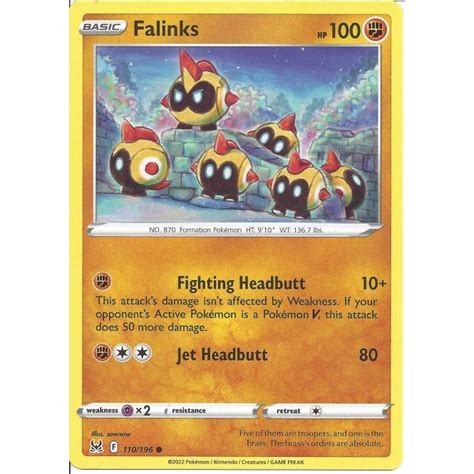 Pokemon Trading Card Game 110/196 Falinks : Common Card : SWSH-11 Lost Origin - Trading Card ...