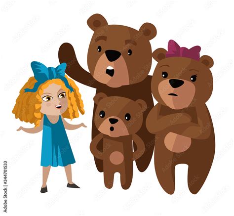 goldilocks and the three bears tale Stock Vector | Adobe Stock