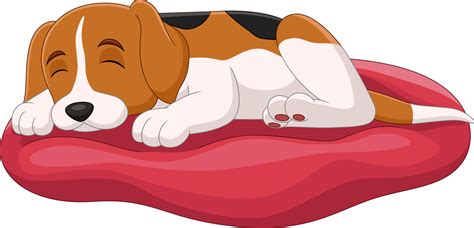 Cute dog cartoon sleep on the pillow 5161863 Vector Art at Vecteezy