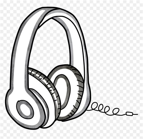 Computer Clipart Headphone - Headphones Clipart Black And White, HD Png Download - vhv