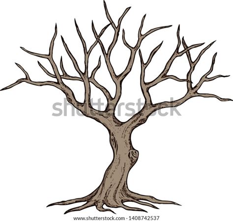 Leafless Tree Dead Tree Dry Tree Stock Vector (Royalty Free) 1408742537