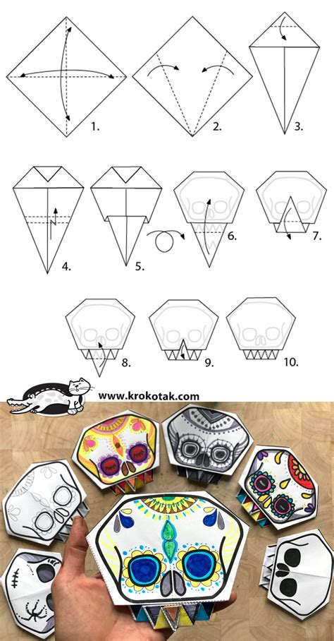 krokotak | EASY SKULL ORIGAMI