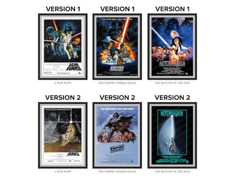 Star Wars: Original Trilogy Poster Set (1977-1983) – Retro Movie Poster ...