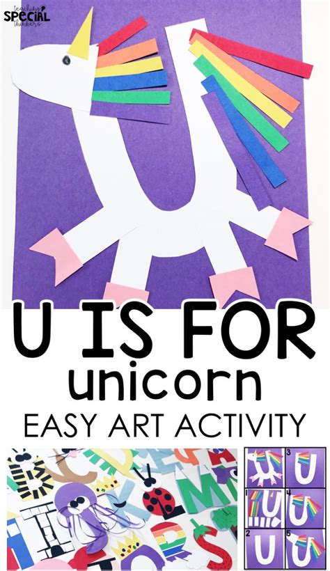 letter u craft u is for unicorn easy art letter craft for students with special needs or an ...