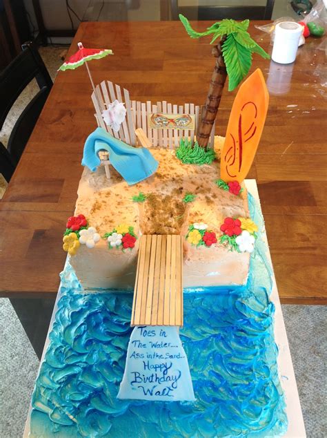 Beach themed cake | Beach themed cakes, Themed cakes, Cake