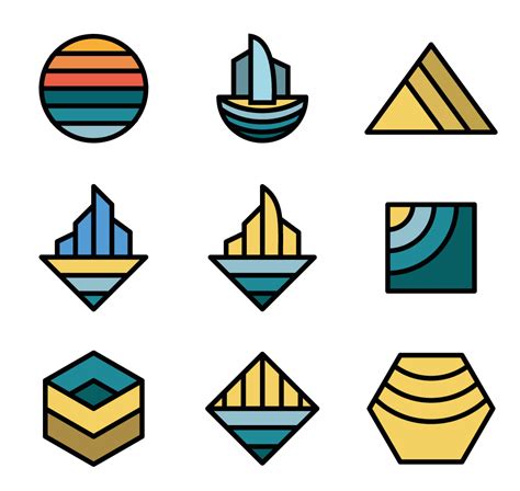 Basic shapes geometric logo set - Peter Mocanu