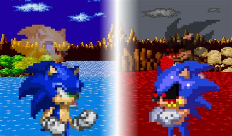 Sonic VS Sonic.EXE Round 2. by DrizzlyScroll1996 on DeviantArt