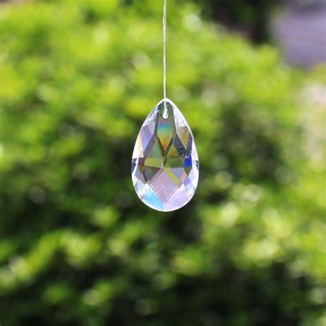 10Pcs Tear Drop 28mm Clear Glass Crystal Prism DIY Pendant Chandelier ...