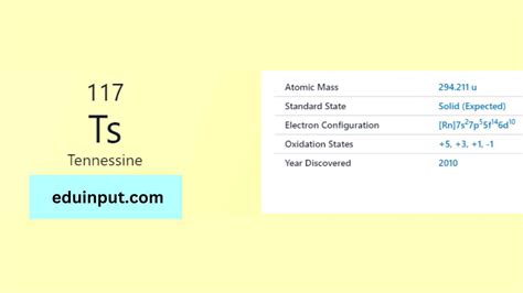 Tennessine-Discovery, Properties, And Applications