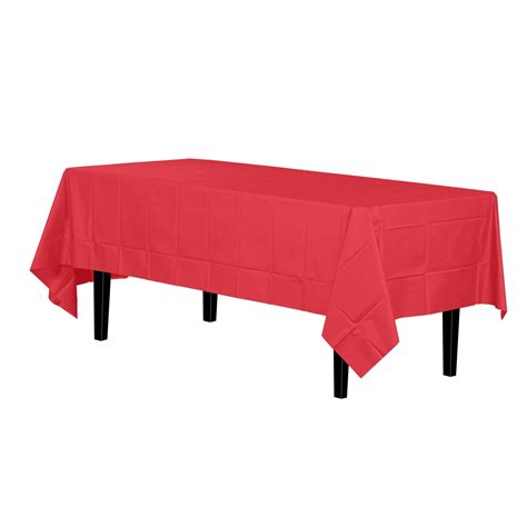 Disposable Red Plastic Tablecloth Cover Heavy Duty Plastic Rectangle ...