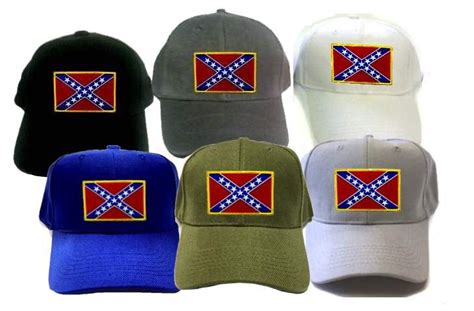 24 Units of Cap With Embroidered Patch, Rebel Flag, Assorted Colors ...