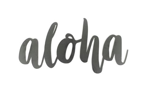 aloha script, aloha metal sign, metal word art, steel word art, steel script cursive font, DIY ...