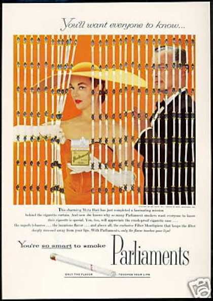 Parliament Cigarette Curtain Photo Vintage (1956) | Vintage ads ...