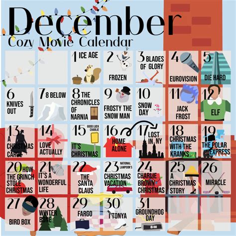 December cozy movie calendar – Manual RedEye