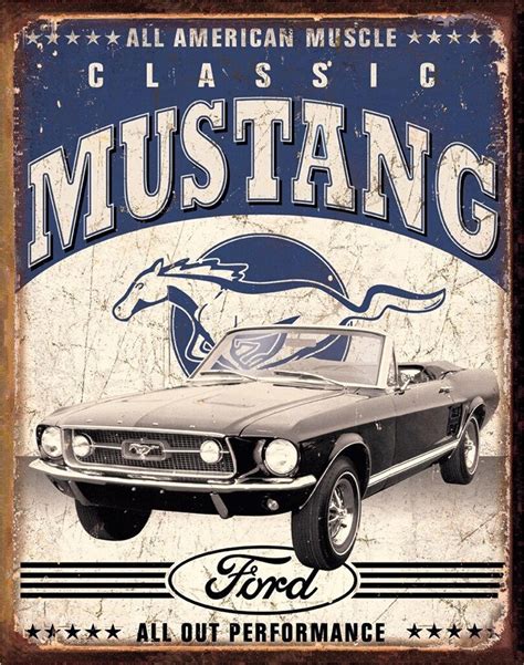 Ford Classic Mustang Metal Sign