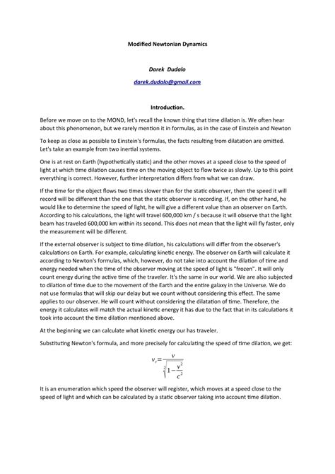 (PDF) Modified Newtonian Dynamics