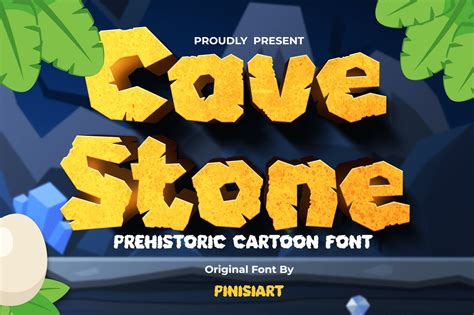 Cave Stone – Prehistoric Cartoon Font | Creative Market