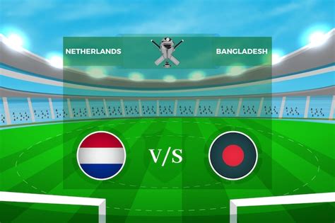 Premium Vector | Cricket world cup 2023 of participating team Netherlands vs Bangladesh