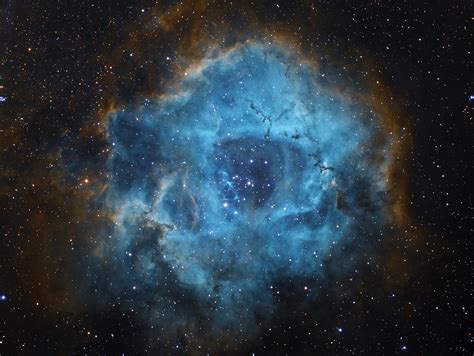 My image of the Rosette Nebula in false color demonstrating the complex compositional changes ...