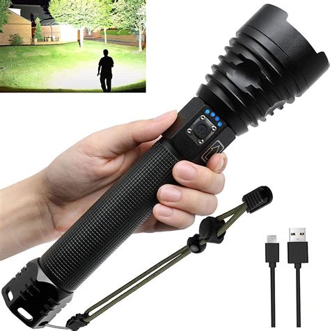 Rechargeable LED Flashlights 200000 High Lumens, Super Bright Powerful ...