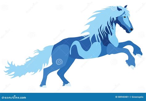 Illustration blue Horse stock vector. Illustration of sign - 88940481